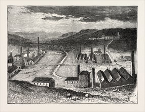 THE STRIKE IN SOUTH WALES, UK: THE CYFARTHFA IRONWORKS AND CASTLE, THE RESIDENCE OF MR. CRAWSHAY,