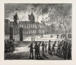 THE FIRE AT THE ROYAL MILITARY ACADEMY AT WOOLWICH, UK: THE SCENE AT 6.15 A.M.: THE NORTH EAST