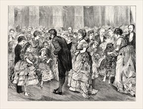 THE LADY MAYORESS'S JUVENILE BALL AT THE MANSION HOUSE, LONDON, UK, 1873 engraving