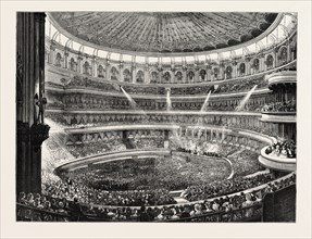 THE STATE CONCERT AT THE ROYAL ALBERT HALL: GENERAL EFFECT OF THE LIME-LIGHT, LONDON, UK, 1873