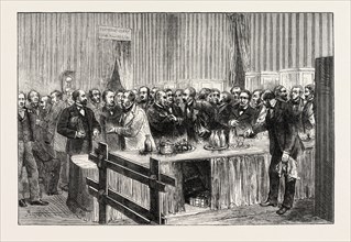 THE DEPUTIES OF THE VERSAILLES ASSEMBLY IN THE REFRESHMENT ROOM, 1873 engraving