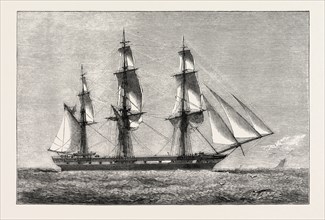 THE SHIP NORTHFILEET, SUNK OFF DUNGENESS, UK, 1873 engraving