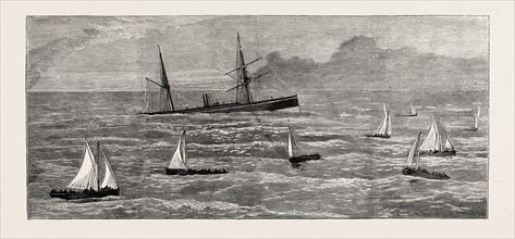 THE LOSS OF THE CAPE MAIL STEAMSHIP AMERICAN: THE BOATS LEAVING THE VESSEL
