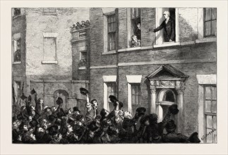 THE LIVERPOOL ELECTION, 1812, UK; Mr. Gladstone speaking at Hawarden on his 70th Birthday, December