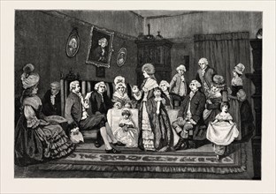 AT TEA, DR. JOHNSON AND OLIVER GOLDSMITH AT MRS. THRALE'S, FROM THE PICTURE BY BEATRICE MEYER,