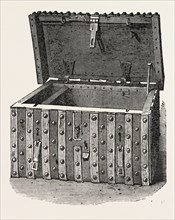 THE CHEST IN WHICH THE DOMESDAY BOOK WAS FORMERLY PRESERVED, 1860 engraving