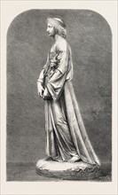 SCULPTURE: CHASTITY, BY J. DURHAM, IN THE ROYAL ACADEMY EXHIBITION, 1860 engraving