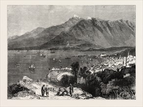 THE TOWN OF BEYROUT AND MOUNT LEBANON, 1860 engraving