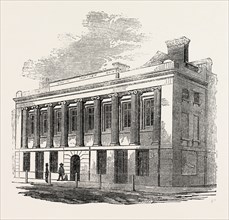 FAREHAM INSTITUTION HALL AND CORN EXCHANGE, 1860 engraving