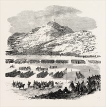 THE REVIEW BY HER MAJESTY OF RIFLE VOLUNTEERS AT EDINBURGH: VIEW LOOKING TOWARDS ARTHUR'S SEAT AND
