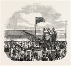 THE OPENING OF SOUTHPORT PIER, 1860 engraving