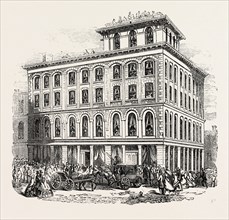 VICTORIA HOUSE, THE RESIDENCE OF THE PRINCE OF WALES WHILST IN OTTAWA, CANADA, 1860 engraving