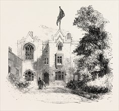 SCHOOL FOR DEAF AND DUMB INFANTS AT OLD TRAFFORD, MANCHESTER, UK, 1860 engraving