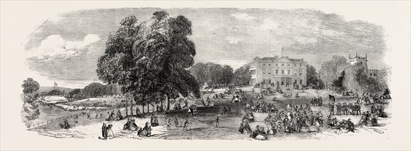 FETE AT NORTON HALL, THE SEAT OF C. CAMMELL, ESQ., 1860 engraving