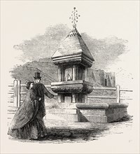 NEW DRINKING FOUNTAIN AT SCARBOROUGH, UK, 1860 engraving