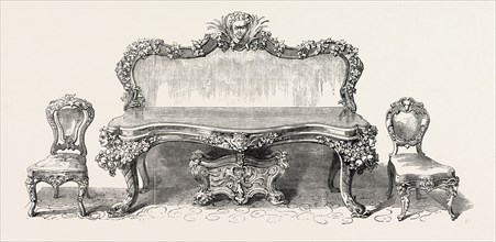 SIDEBOARD AND CHAIRS, BY MESSRS. HUNTER