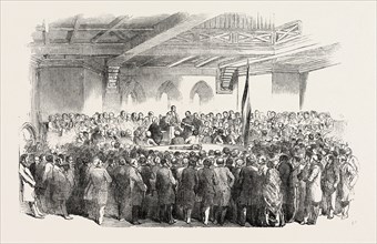 M. KOSSUTH RECEIVING THE CORPORATION ADDRESS, IN THE TOWN HALL, SOUTHAMPTON, UK