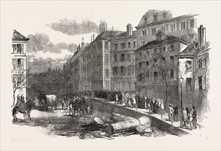 THE REVOLUTION IN FRANCE: BARRICADE, BOULEVARD BONNE NOUVELLE, PARIS, 1851
