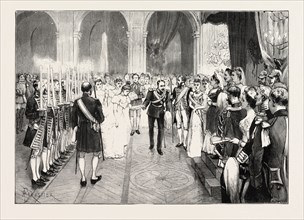 THE ROYAL MARRIAGE AT BERLIN, GERMANY: TORCH-DANCE AT THE ROYAL PALACE; PRINCE FREDERICK CHARLES OF