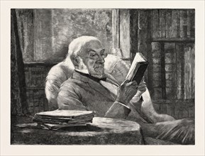 MR. GLADSTONE IN HIS STUDY AT HAWARDEN: THE NEW CANADIAN PORTRAIT, BY MR. McLURE HAMILTON, UK, 1893