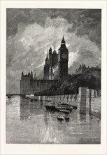 THE HOUSES OF PARLIAMENT, WESTMINSTER, LONDON, UK, 1893, 1893 engraving