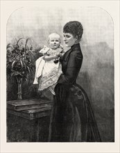 THE PRINCESS OF WALES AND HER GRANDDAUGHTER, UK, 1893 engraving