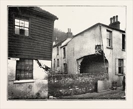 THE LANDSLIP AT SANDGATE: IN CHAPEL STREET, UK, 1893 engraving. GEORG MEISENBACH, 1841 - 1912,