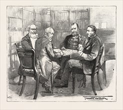 A MEMBER WHIST PARTY AT THE ATHENAEUM CLUB, PALL MALL, LONDON, UK, Anthony Trollope, Abraham