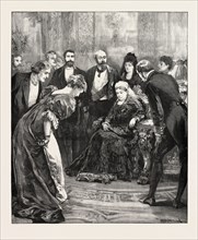BECKET AT WINDSOR CASTLE, UK; Mr. Irving and Miss Ellen Terry had the honour of being presented to