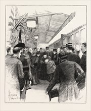 ARRIVAL OF QUEEN VICTORIA AT FLORENCE, ITALY: THE RECEPTION OF HER MAJESTY AT THE RAILWAY STATION,