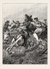 BATTLES OF THE BRITISH ARMY: RAMILLIES; NARROW ESCAPE OF MARLBOROUGH FROM FRENCH DRAGOONS. The