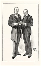 A DIVISION IN THE HOUSE OF COMMONS: THE LIBERAL UNIONIST WHIPS: Mr. Austen Chamberlain and Mr.