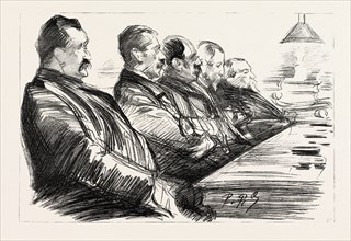 THE ANARCHISTS IN PARIS, FRANCE, THE TRIAL OF RAVACHOL AT THE PALAIS DE JUSTICE: SOME OF THE JURY