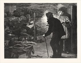 AN OPIUM DEN A CHINESE CITY. CHINA, engraving 1880