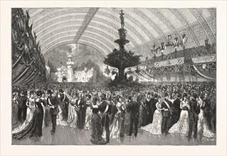 KNIGHTS TEMPLAR CHICAGO, GRAND BALL THE EXPOSITION BUILDING. FROM SKETCH BY FRANK H. TAYLOR, US,