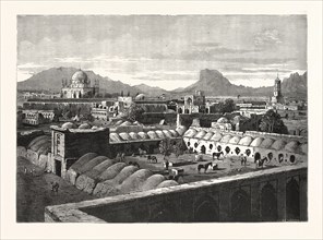 CANDAHAR INTERIOR THE CITADEL, KANDAHAR, QANDAHAR, AFGHANISTAN, ENGRAVING 1880