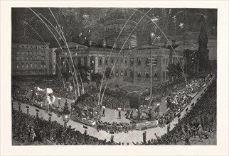 ST. LOUIS FAIR "PROCESSION" THE VEILED PROPHETS." FROM SKETCHES PHOTOGRAPHS BY JOHN SCHOLTEN, ST.