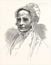 LUCRETIA MOTT, PHILADELPHIA, US, USA, AMERICA, UNITED STATES, AMERICAN, ENGRAVING 1880