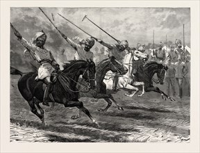 MILITARY LIFE in India, native cavalry, 1890 engraving