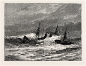 THE NAVAL MANOEUVRES, WITH THE HOSTILE FLEET: H.M.S. ARETHUSA HOMEWARD BOUND WITH THE MAILS, 1890