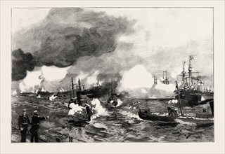 THE GERMAN MANOEUVRES IN SCHLESWIG-HOLSTEIN: TORPEDO BOATS ATTACKING A SQUADRON OF IRONCLADS OFF