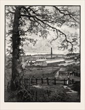 JOYNSON'S PAPER MILLS, ST. MARY CRAY, KENT, UK, 1890 engraving