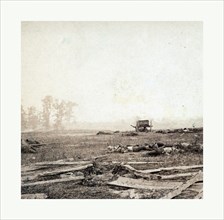 American Civil War: View on battle field of Antietam where Sumner's corps charged the enemy. Scene