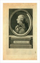 M. Charles,  Head-and-shoulders profile portrait of French balloonist J.A.C. Charles, who made the