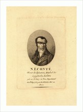 Head-and-shoulders portrait of Nicolas Conte, 1755  1805, who experimented with the use of hydrogen