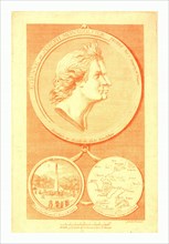 Bust-length double profile of the Montgolfier brothers, French balloonists; after the gold medal