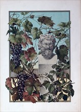 The plant, grapes, bacchus, wine, mythology, vine, symbol, statue, sculpture, 19th century, green,