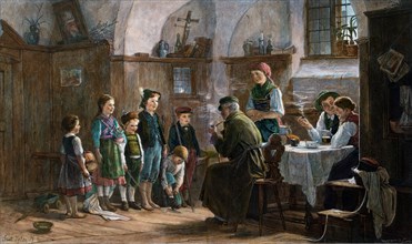 The children and the uncle by Gustav Igler, 1842-1908, Austrian Hungarian. Studied in Vienna and