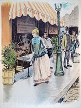 Au bon cidre de Normandie, oysters, shopping, Paris, France, 19th century, oyster, seafood, food