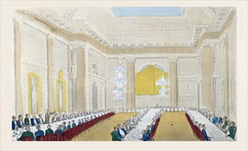Dr. Syntax at free mason's hall, London, UK, which has a masonic meeting place since 1775, drawn by